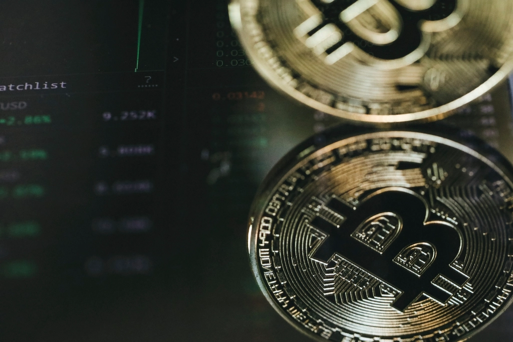 Abstract digital network representing blockchain-based securities